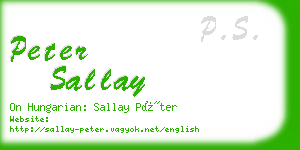 peter sallay business card